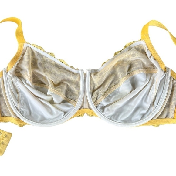 Chantelle Rive Gauche 3281 Lace Full Coverage Unlined Bra Plus 40DDDD (G) Yellow - Picture 9 of 14